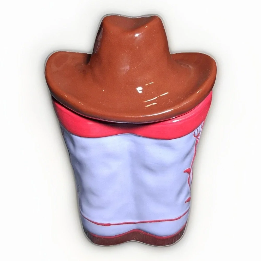 Destination Holiday Cowboy Boot Cookie Jar Salt Pepper Shaker Texas Hat Set 4pc